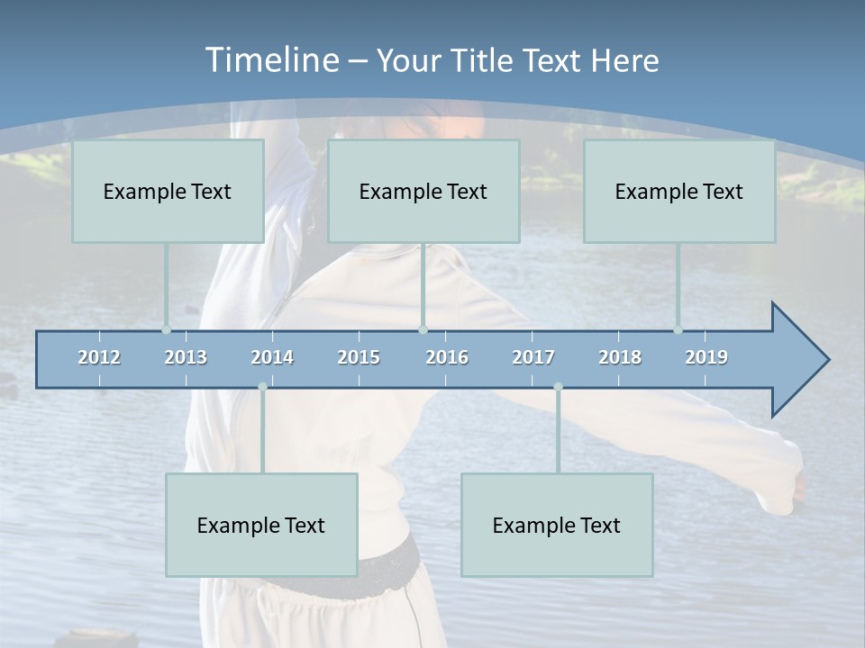 Young Sporty Woman Fromt Of A Lake PowerPoint Template