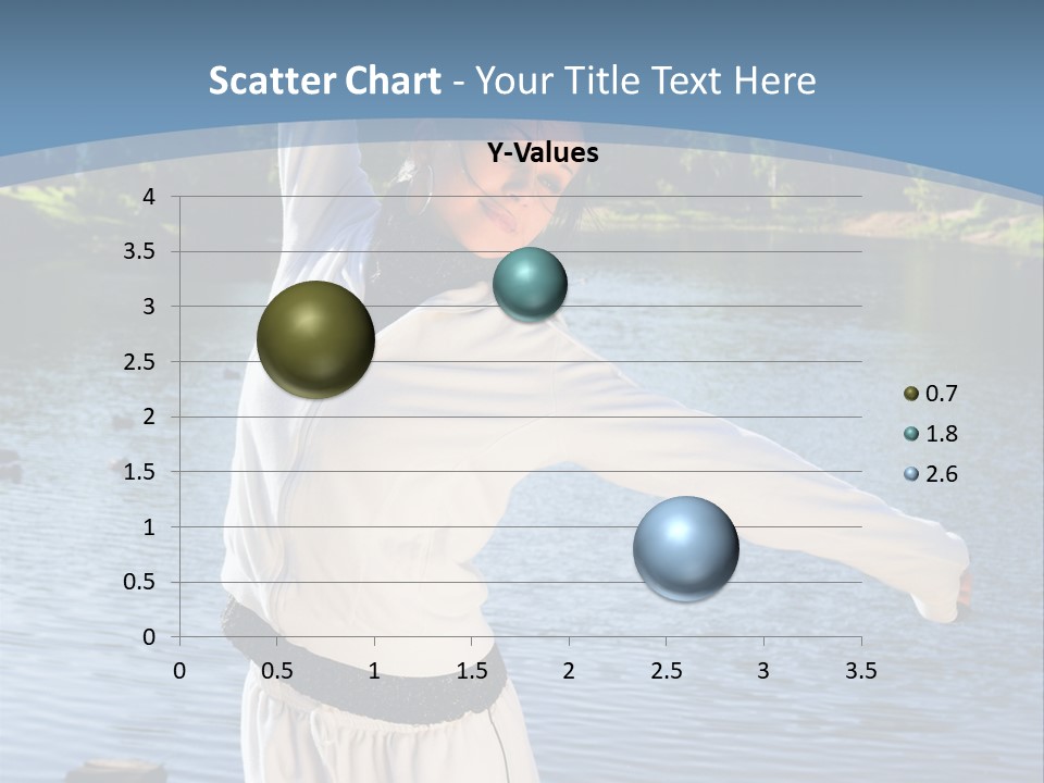 Young Sporty Woman Fromt Of A Lake PowerPoint Template