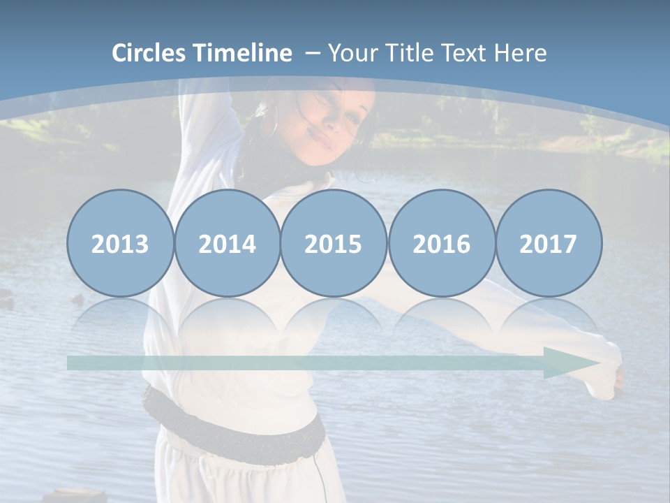 Young Sporty Woman Fromt Of A Lake PowerPoint Template