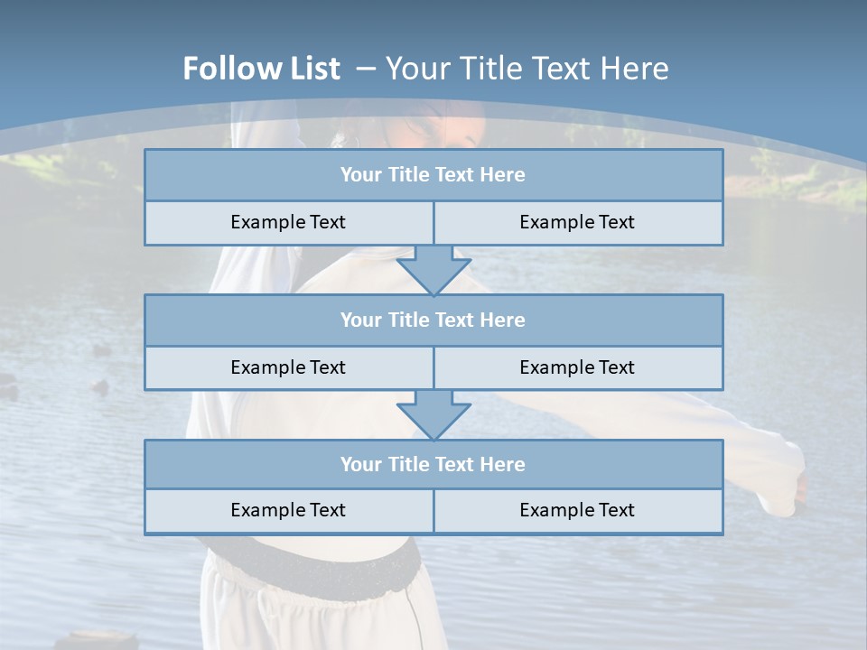 Young Sporty Woman Fromt Of A Lake PowerPoint Template