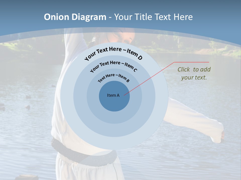 Young Sporty Woman Fromt Of A Lake PowerPoint Template