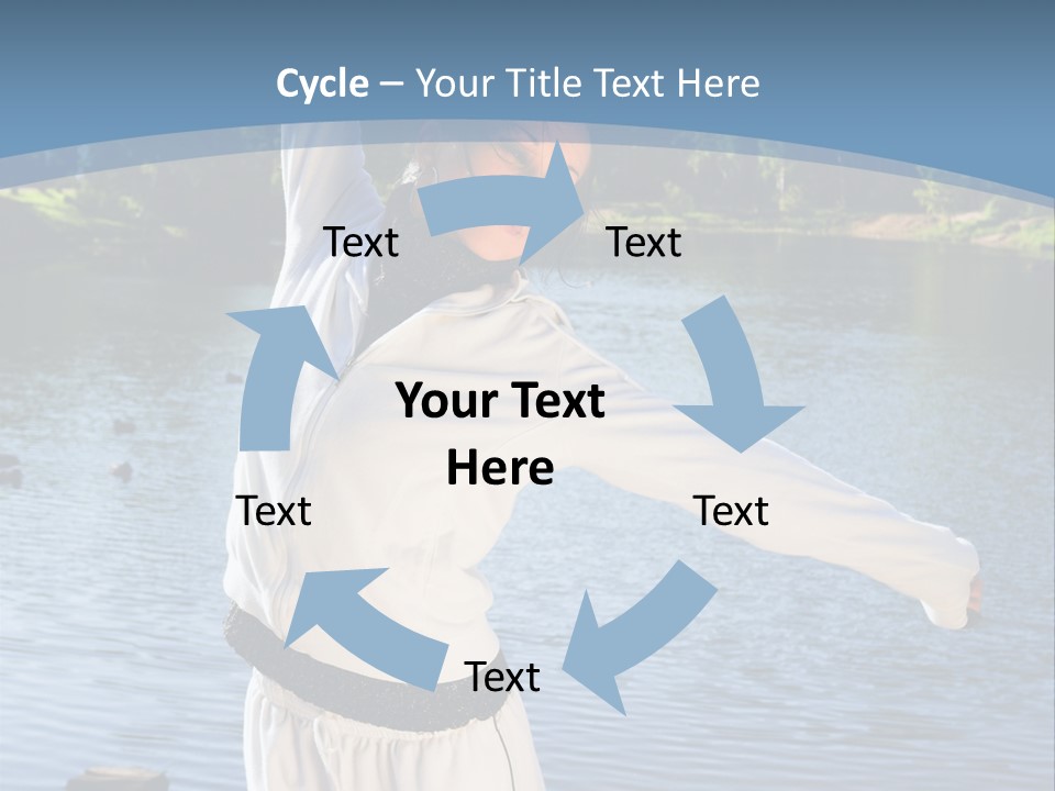 Young Sporty Woman Fromt Of A Lake PowerPoint Template