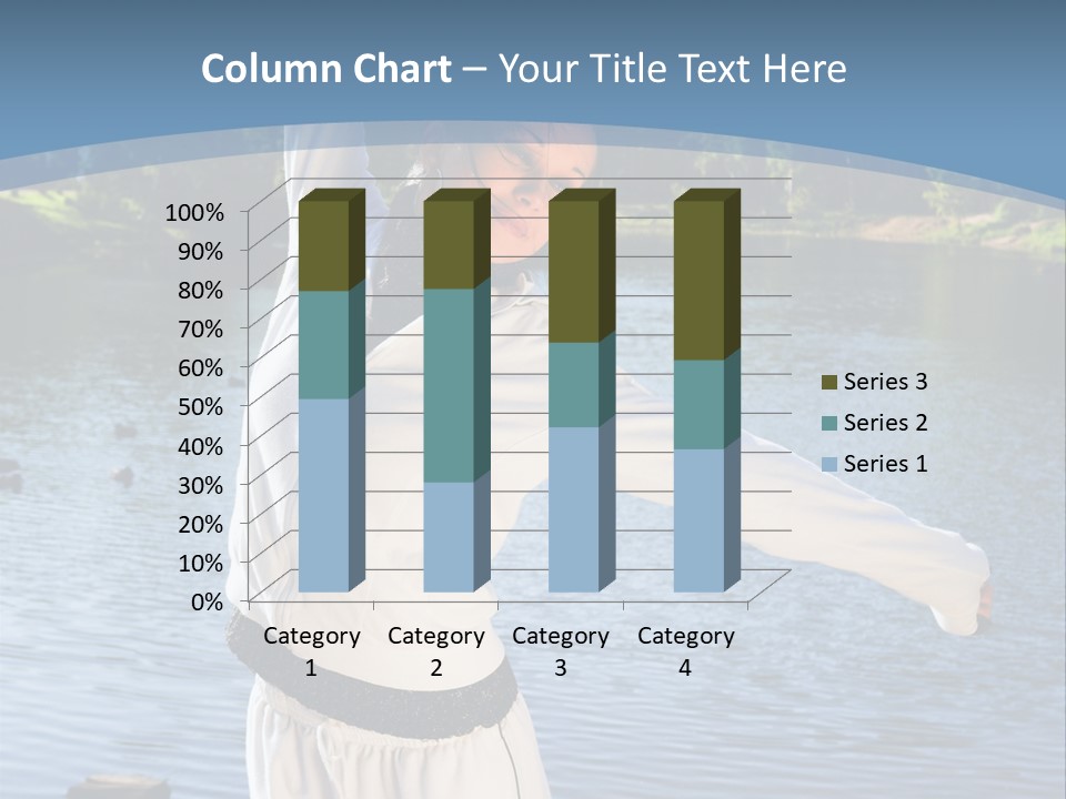 Young Sporty Woman Fromt Of A Lake PowerPoint Template