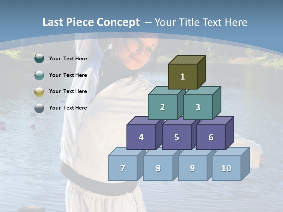Young Sporty Woman Fromt Of A Lake PowerPoint Template