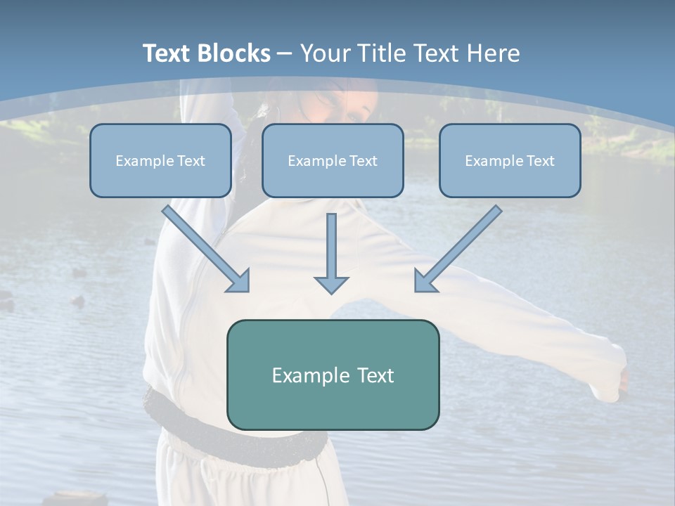 Young Sporty Woman Fromt Of A Lake PowerPoint Template