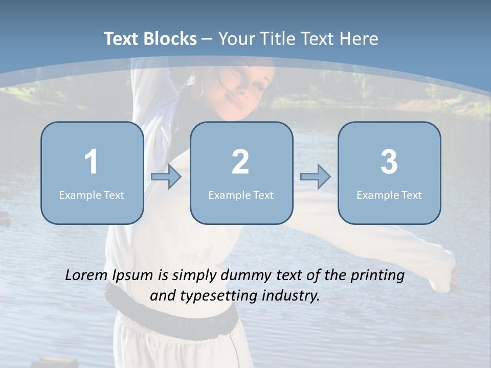 Young Sporty Woman Fromt Of A Lake PowerPoint Template