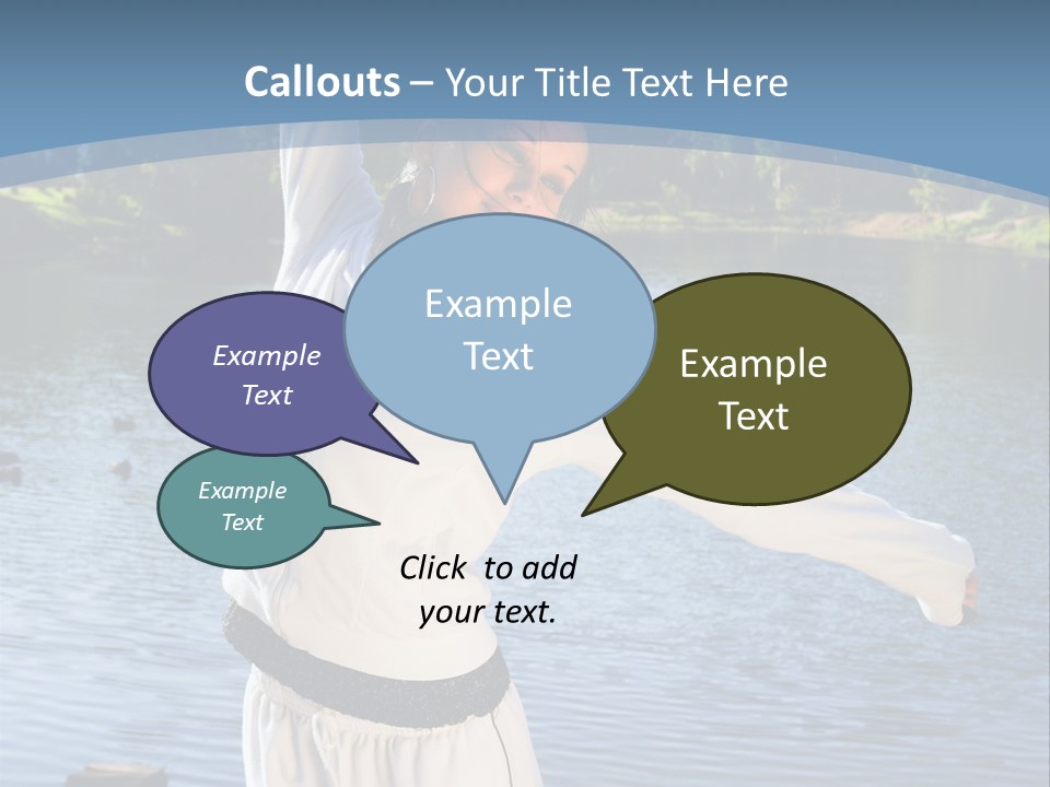 Young Sporty Woman Fromt Of A Lake PowerPoint Template