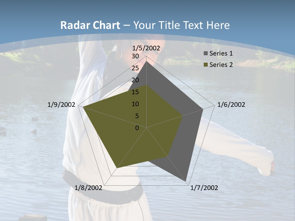 Young Sporty Woman Fromt Of A Lake PowerPoint Template