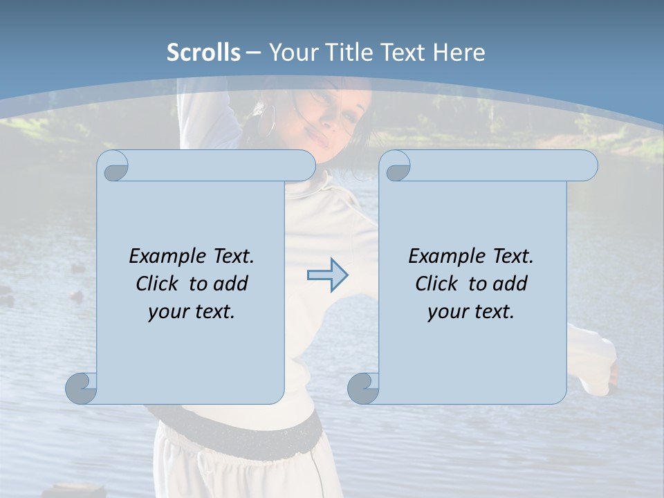 Young Sporty Woman Fromt Of A Lake PowerPoint Template