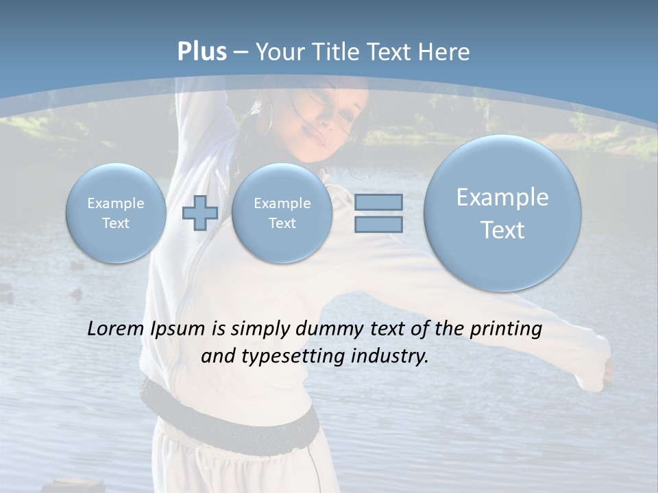 Young Sporty Woman Fromt Of A Lake PowerPoint Template