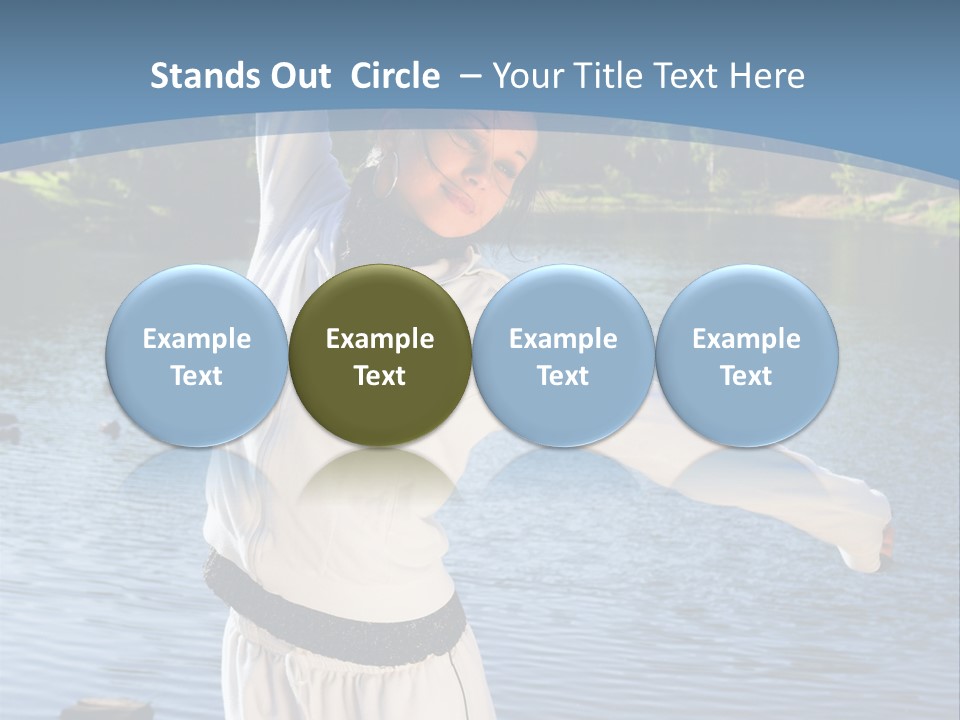 Young Sporty Woman Fromt Of A Lake PowerPoint Template