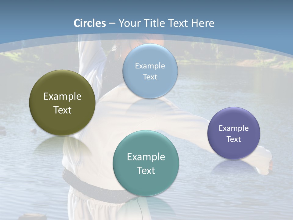 Young Sporty Woman Fromt Of A Lake PowerPoint Template