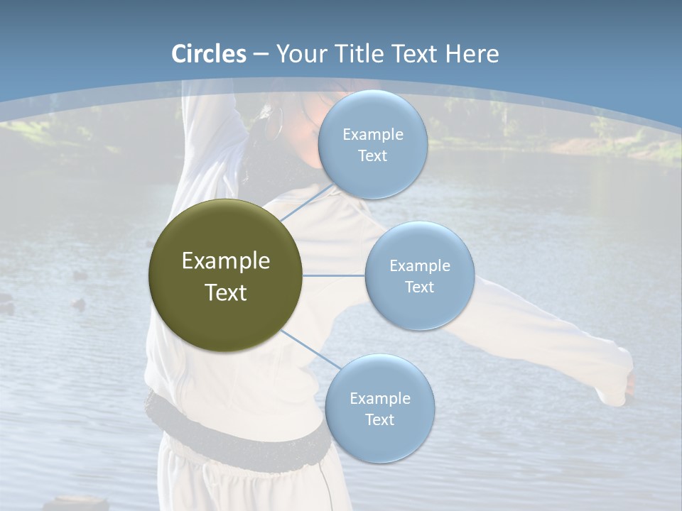 Young Sporty Woman Fromt Of A Lake PowerPoint Template