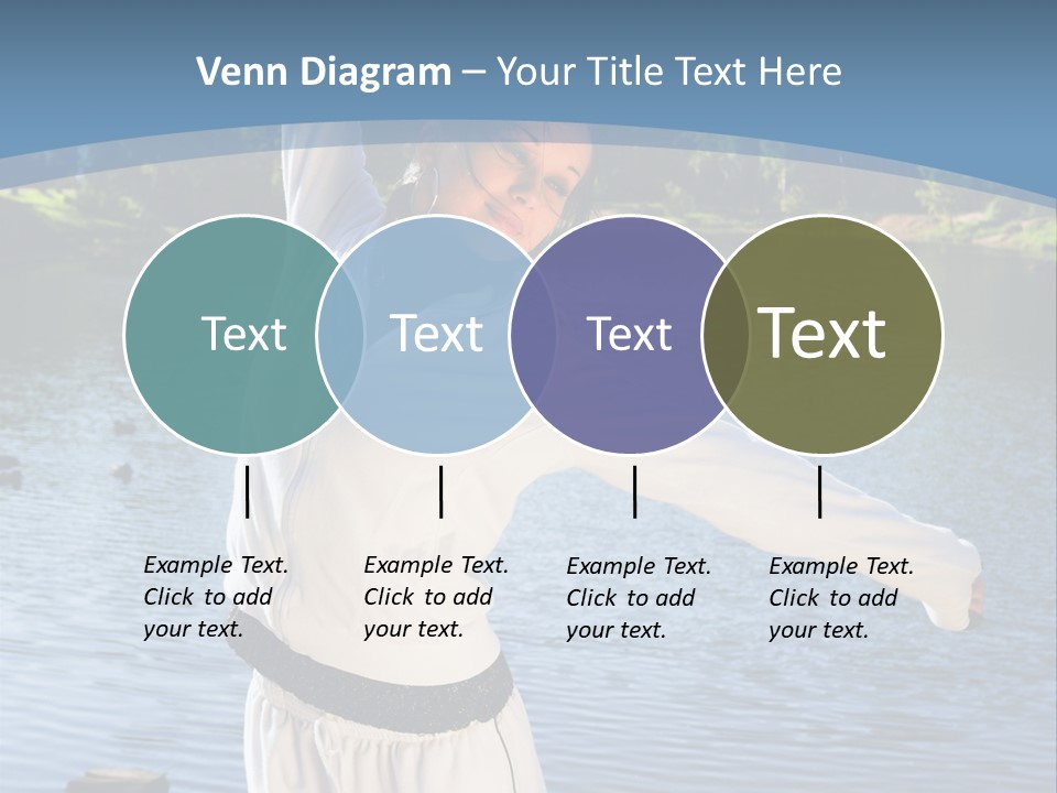 Young Sporty Woman Fromt Of A Lake PowerPoint Template