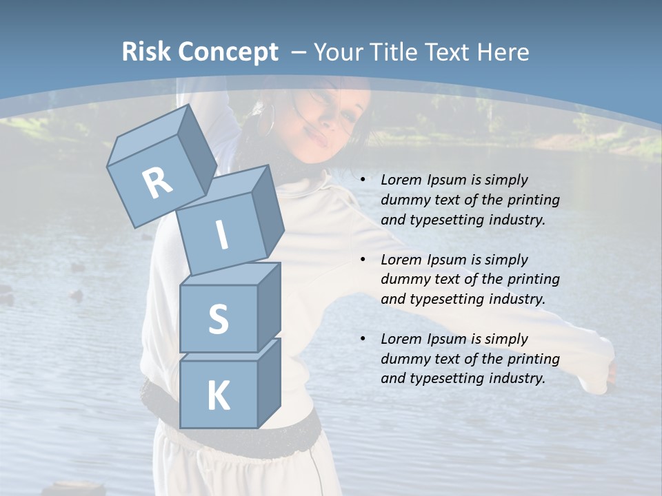 Young Sporty Woman Fromt Of A Lake PowerPoint Template