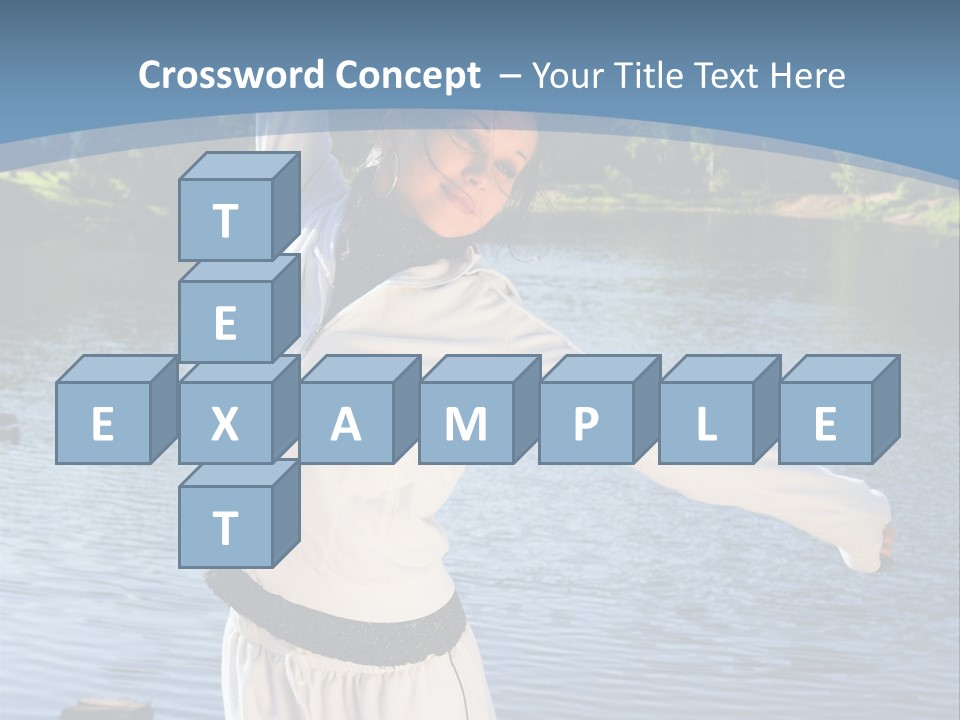 Young Sporty Woman Fromt Of A Lake PowerPoint Template