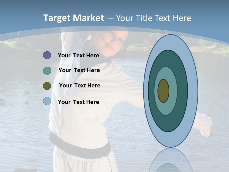 Young Sporty Woman Fromt Of A Lake PowerPoint Template