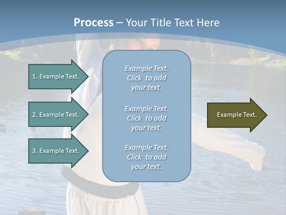 Young Sporty Woman Fromt Of A Lake PowerPoint Template