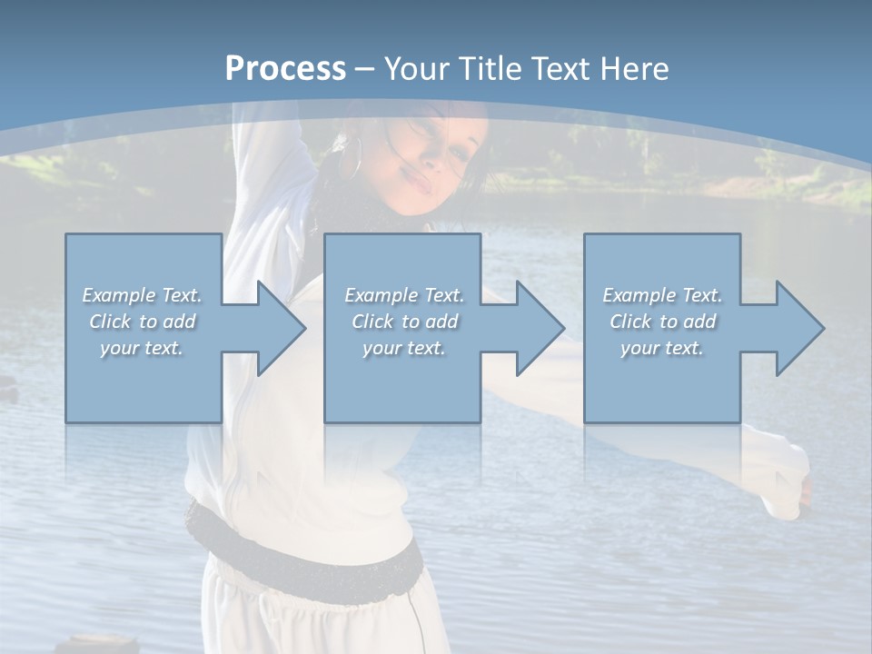 Young Sporty Woman Fromt Of A Lake PowerPoint Template
