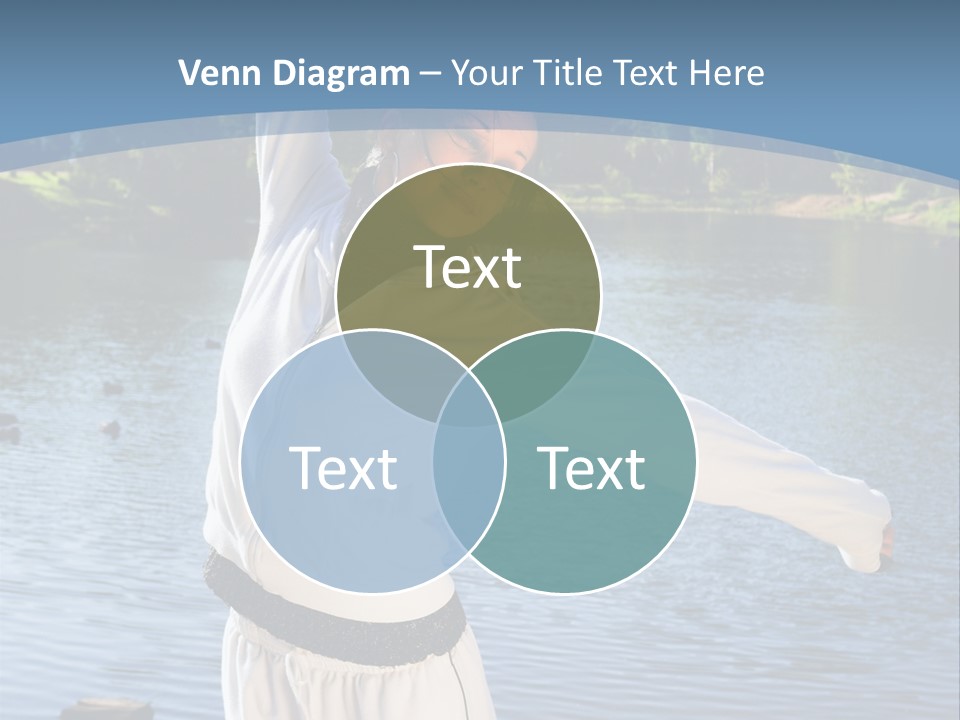 Young Sporty Woman Fromt Of A Lake PowerPoint Template