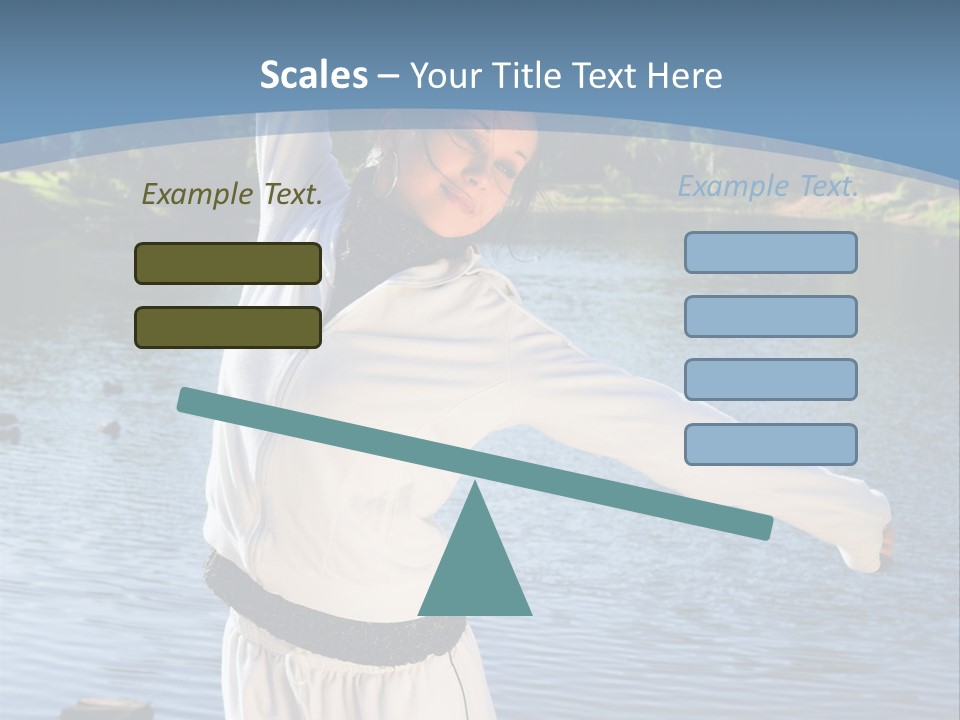 Young Sporty Woman Fromt Of A Lake PowerPoint Template