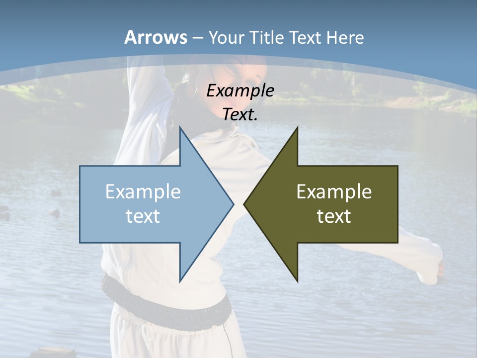 Young Sporty Woman Fromt Of A Lake PowerPoint Template