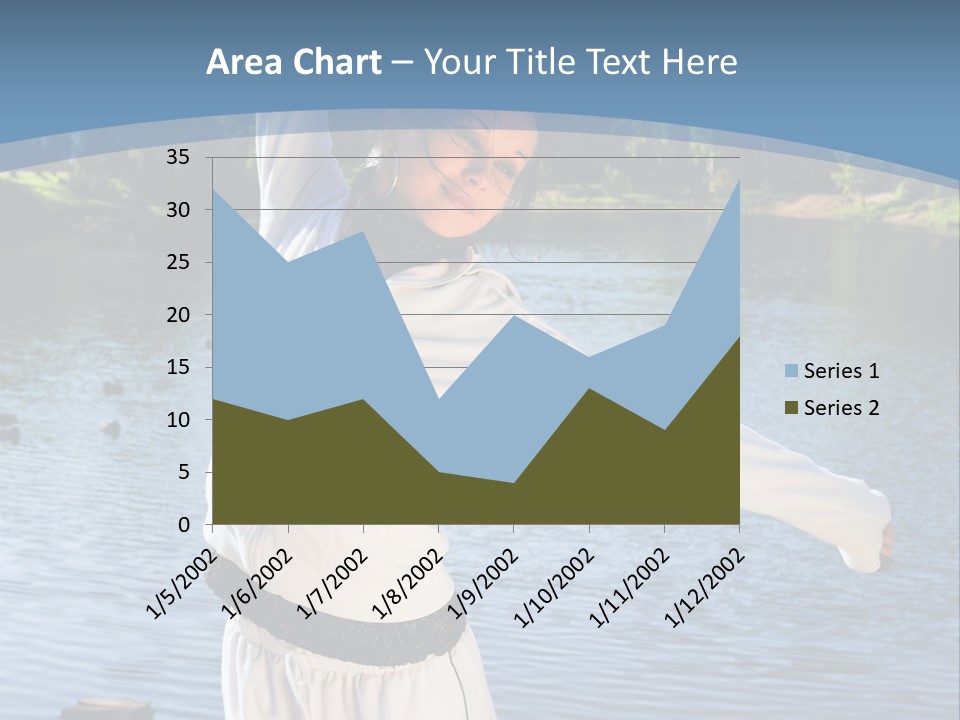 Young Sporty Woman Fromt Of A Lake PowerPoint Template