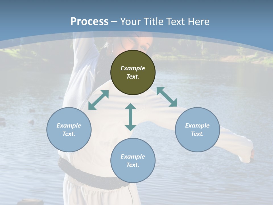 Young Sporty Woman Fromt Of A Lake PowerPoint Template