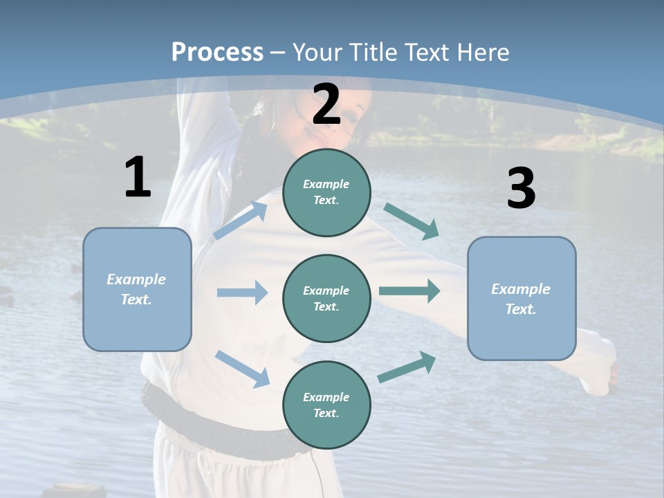 Young Sporty Woman Fromt Of A Lake PowerPoint Template