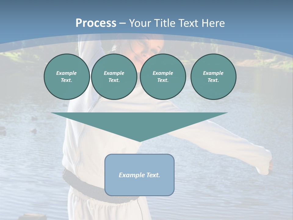 Young Sporty Woman Fromt Of A Lake PowerPoint Template