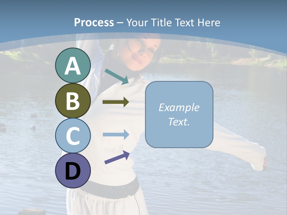 Young Sporty Woman Fromt Of A Lake PowerPoint Template