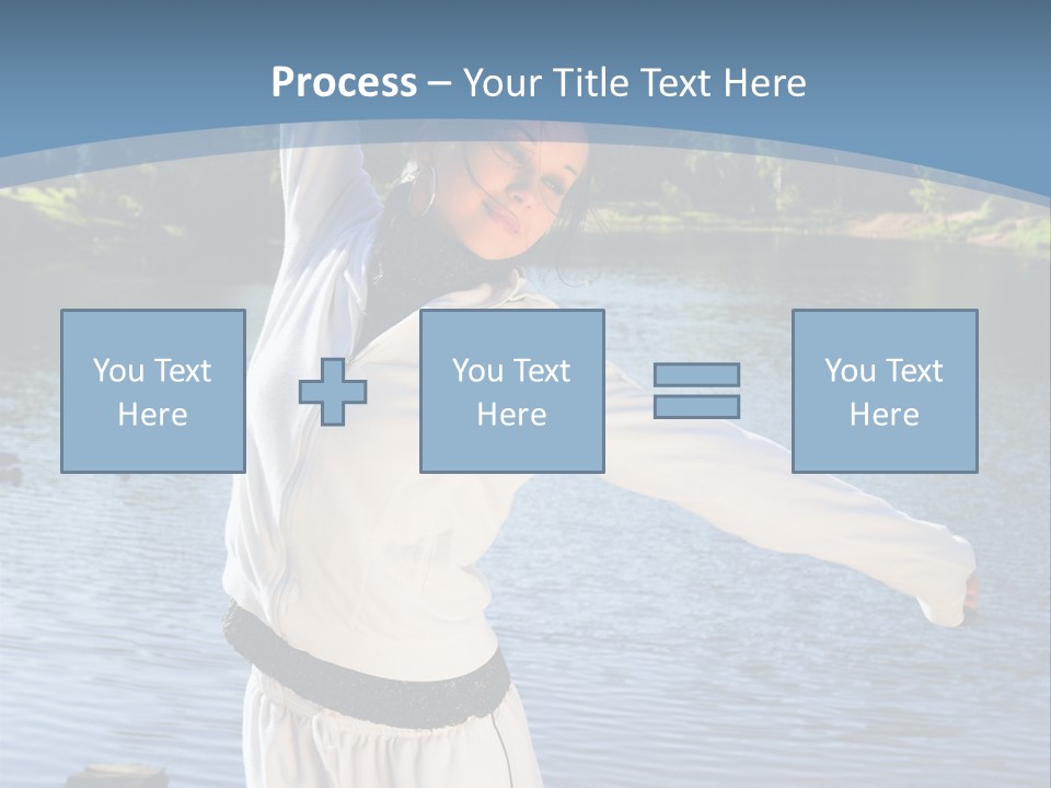 Young Sporty Woman Fromt Of A Lake PowerPoint Template