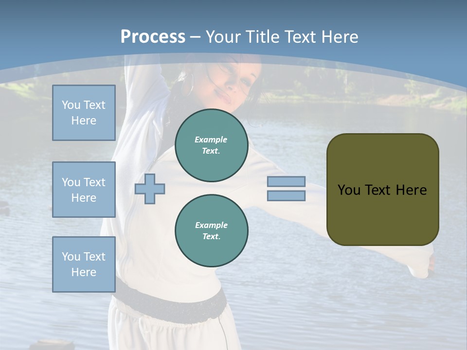 Young Sporty Woman Fromt Of A Lake PowerPoint Template