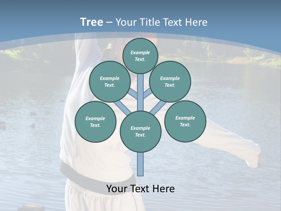 Young Sporty Woman Fromt Of A Lake PowerPoint Template