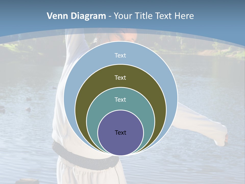 Young Sporty Woman Fromt Of A Lake PowerPoint Template