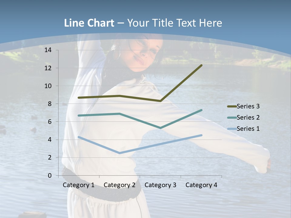 Young Sporty Woman Fromt Of A Lake PowerPoint Template