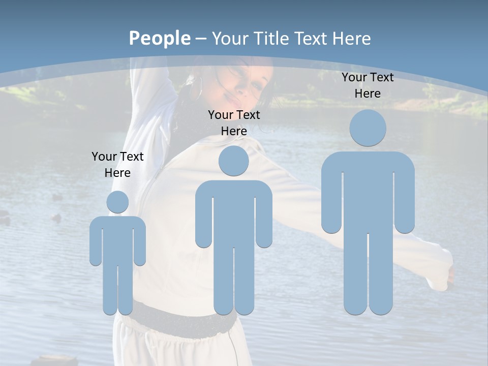 Young Sporty Woman Fromt Of A Lake PowerPoint Template