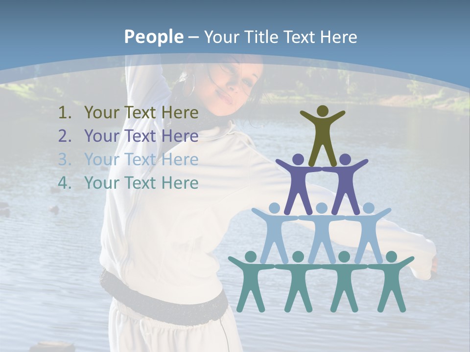 Young Sporty Woman Fromt Of A Lake PowerPoint Template