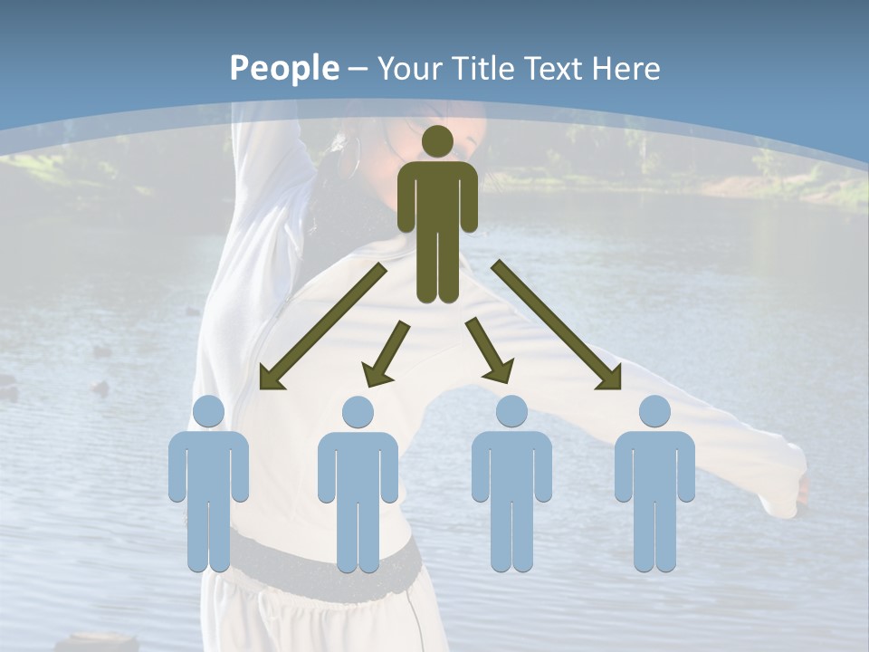 Young Sporty Woman Fromt Of A Lake PowerPoint Template