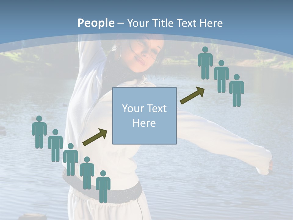 Young Sporty Woman Fromt Of A Lake PowerPoint Template
