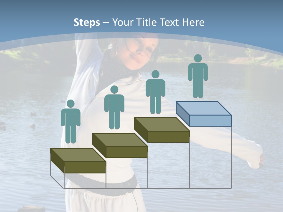 Young Sporty Woman Fromt Of A Lake PowerPoint Template