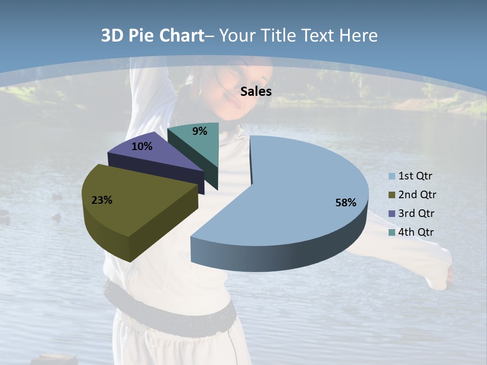 Young Sporty Woman Fromt Of A Lake PowerPoint Template