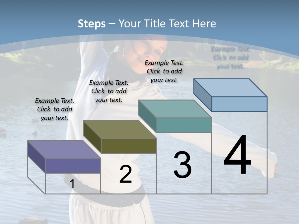 Young Sporty Woman Fromt Of A Lake PowerPoint Template