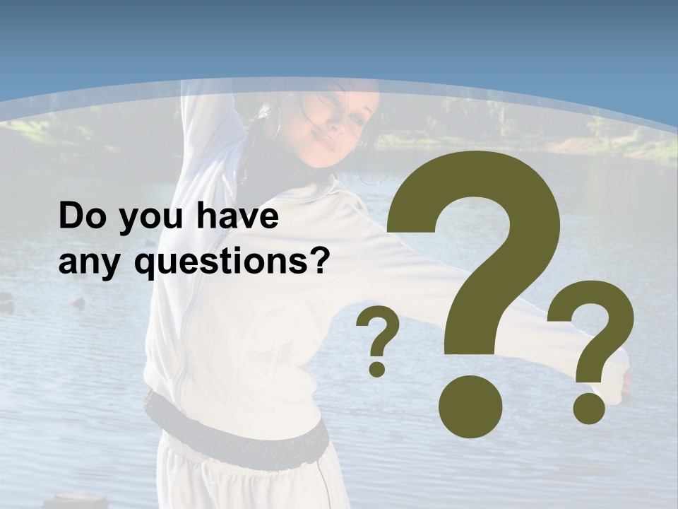 Young Sporty Woman Fromt Of A Lake PowerPoint Template