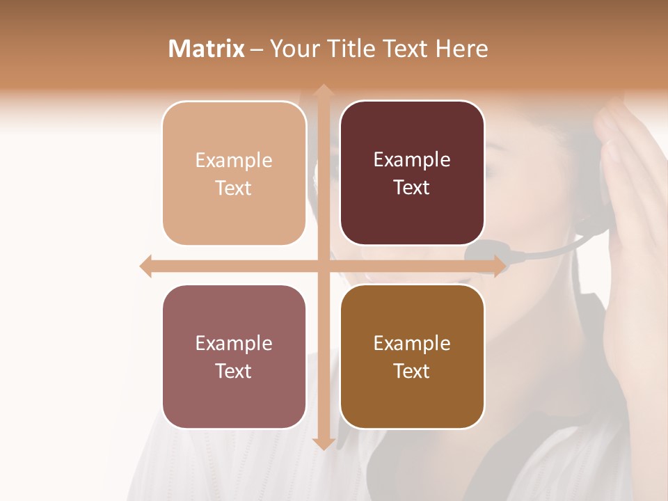 Customer Representative With Headset Smiling During A Telephone Conversation PowerPoint Template