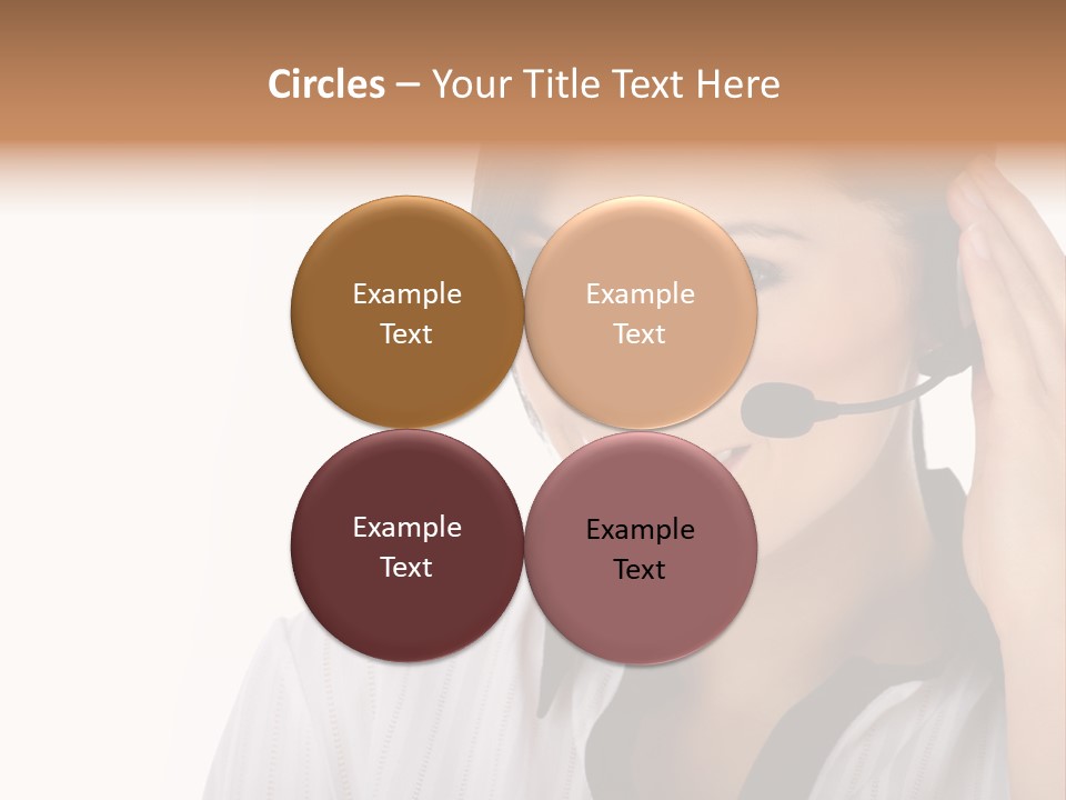 Customer Representative With Headset Smiling During A Telephone Conversation PowerPoint Template