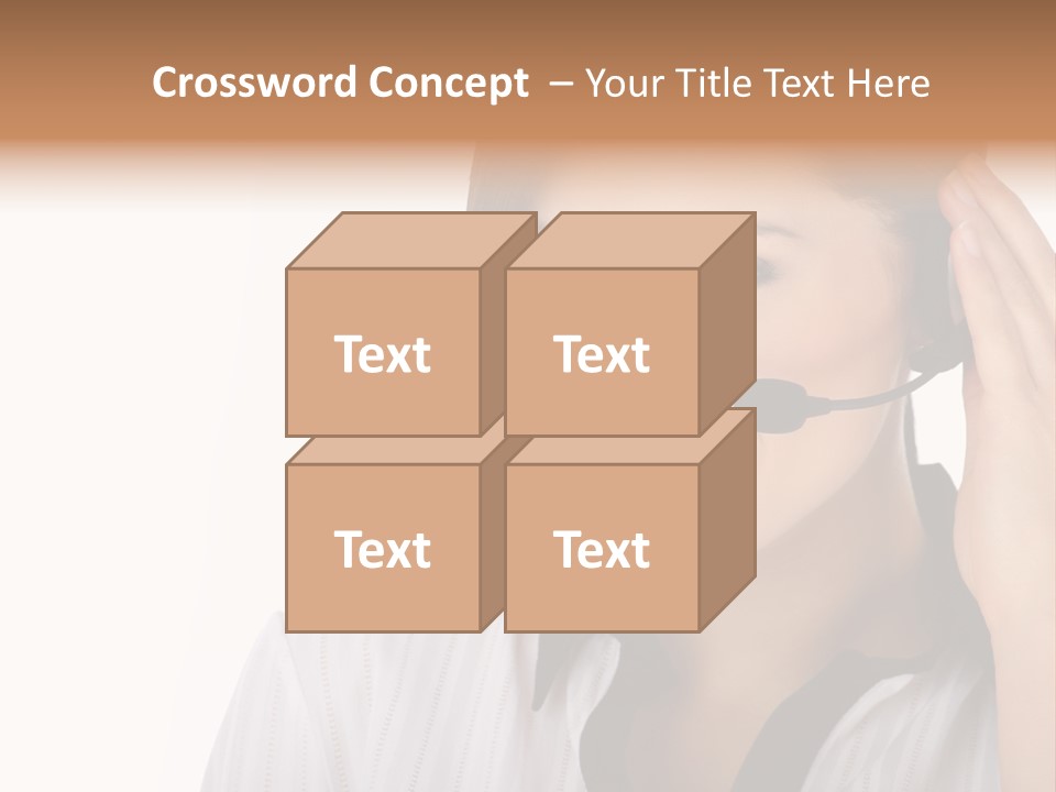 Customer Representative With Headset Smiling During A Telephone Conversation PowerPoint Template