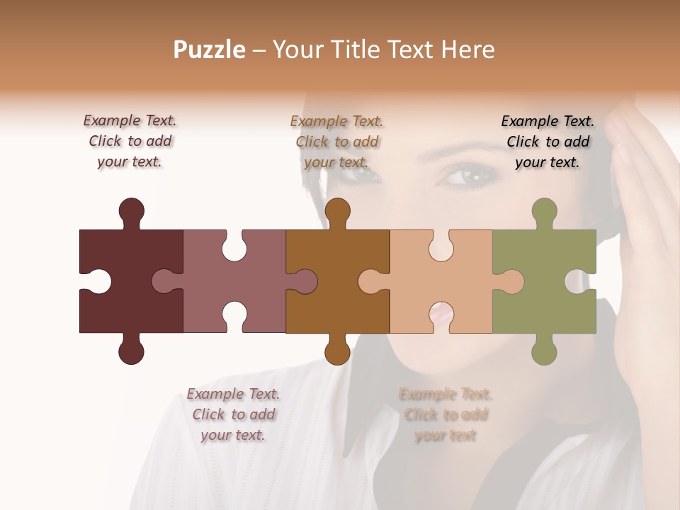 Customer Representative With Headset Smiling During A Telephone Conversation PowerPoint Template