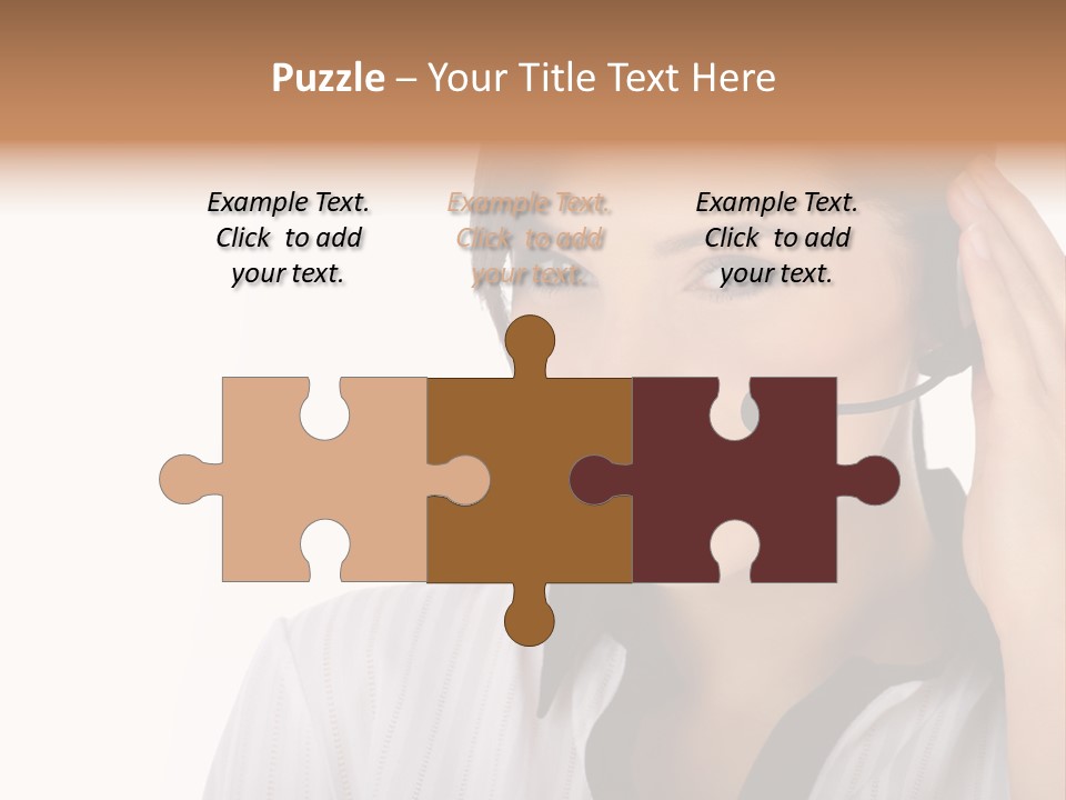 Customer Representative With Headset Smiling During A Telephone Conversation PowerPoint Template