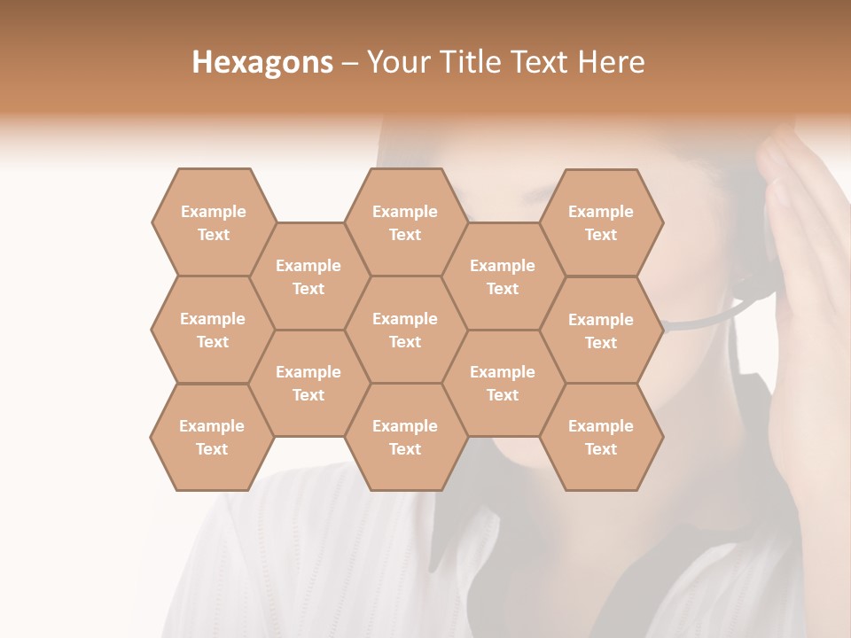 Customer Representative With Headset Smiling During A Telephone Conversation PowerPoint Template